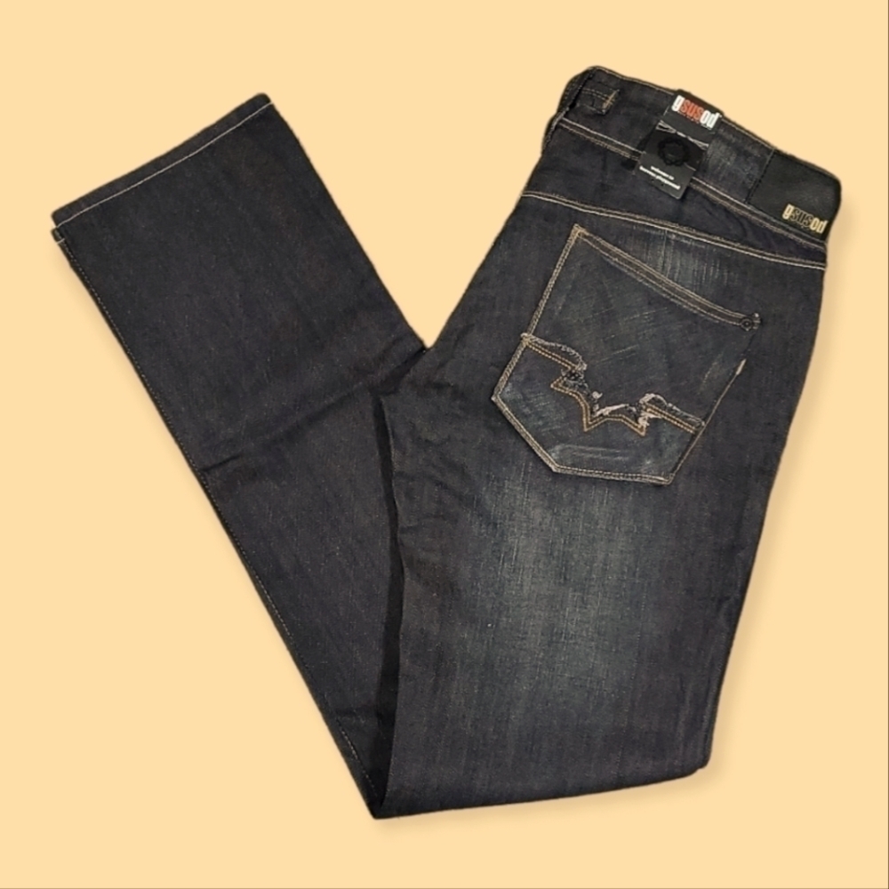 Gsus Original Denim Straight Leg Dark Wash Jeans